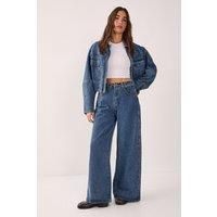 Nastygal Authentic Midwash Wide Leg Jeans Womens Daywear Jeans