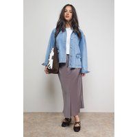 Oasis Women's Bias Cut Satin Midi Skirt in Mocha | Size: 12