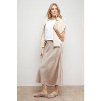 Oasis Women's Bias Cut Satin Midi Skirt in Champagne | Size: 10