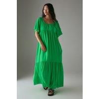 Petite Chiffon Tier Smock Midi Dress