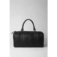 Black Grain Faux Leather Holdall Bag