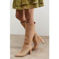 Oasis Beige Knee High Boots Womens Daywear Boots