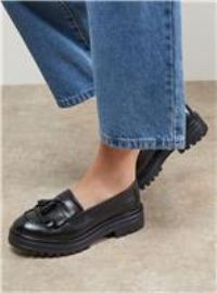 Oasis Black Loafers Womens Casual Flats