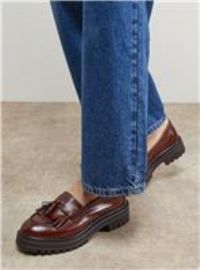OASIS Brooker Leather Tassel Chunky Loafers 8