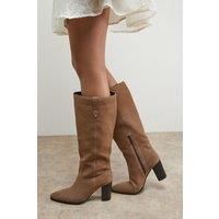 Oasis Taupe Knee High Boots Womens Daywear Boots