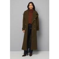 Wallis Olive Coat Womens Smart Jackets & Coats