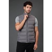 Burton Men's Light Grey Wool Look Quilted Gilet | Size: Large