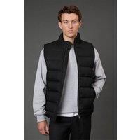 Burton Men's Black Wool Look Quilted Gilet | Size: Large