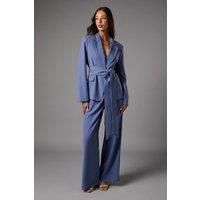 Pleat Front Wide Leg Trouser