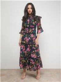 Oasis Floral Midi Dress Womens Daywear Dresses