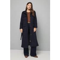 Button Down Military Belted Collar Coat