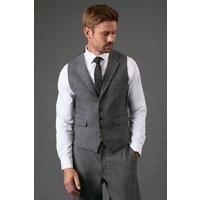 Mens Charcoal Tweed Look Waistcoat - S