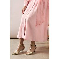 Good For The Sole Gold Court Shoes Womens Daywear Heels