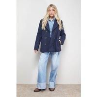 Oasis Navy Coat Womens Daywear Jackets & Coats