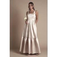 Coast Women's Twill Strapless Full Skirted Bridesmaid Dress in Champagne | Size: 14