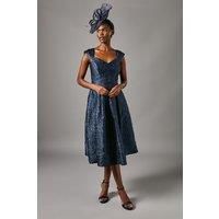 Coast Navy Fit & Flare Dress Womens Occasion Dresses