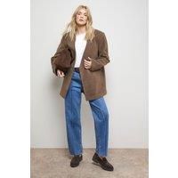 (S) Collarless Blazer Coat
