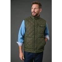 Maine Men's Khaki Diamond Quilted Gilet | Size: Small