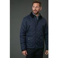 Maine Men's Navy Cord Collar Diamond Quilted Jacket | Size: Small
