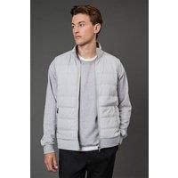 Mens Hybrid Quilted Gilet - Light Grey - M