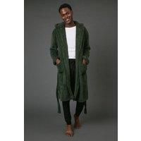 Maine Men's Green Sherpa Shawl Collar Dressing Gown | Size: Large