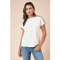 Womens Short Sleeve T-Shirt Sequin Blouse