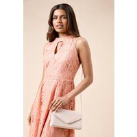 Womens Jersey Glitter Envelope Clutch Bag