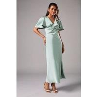 Oasis Sage Fit & Flare Dress Womens Bridesmaids Dresses
