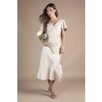 Oasis Champagne Fit & Flare Dress Womens Bridesmaids Dresses