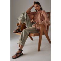 Womens Faith: Mannie Faux Leather Toe Loop Footbed Sandals