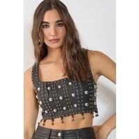 Nastygal Black Crop Top Womens Going Out Tops