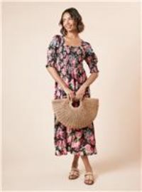 Dorothy Perkins Black Midi Dress Womens Casual Dresses