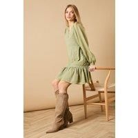 Oasis Green Mini Dress Womens Daywear Dresses