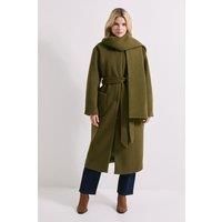 Dorothy Perkins Olive Coat Womens Daywear Jackets & Coats