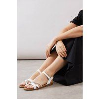 Womens Good For The Sole: Maria Faux Leather And Diamante Comfort Sock Flat Sandals