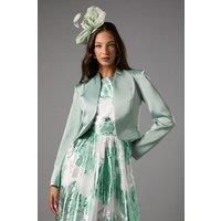 Coast Women's Crop Satin Jacket in Sage | Size: 10