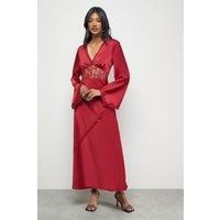 Warehouse Dark Red Dress Womens Party Dresses