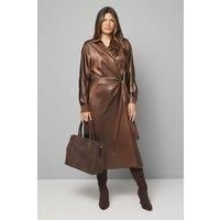 Wallis Chocolate Wrap Dress Womens Daywear Dresses