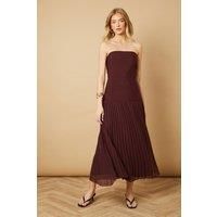 Chiffon Dropped Waist Bandeau Maxi Dress