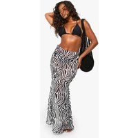 Womens Beachwear Essentials Zebra Print Maxi Skirt