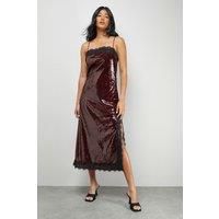 Warehouse Dark Red Dress Womens Party Dresses