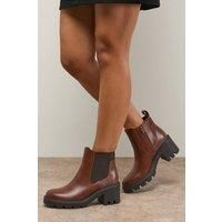Oasis Dark Tan Chelsea Boots Womens Casual Boots