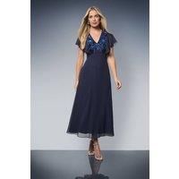 Wallis Navy Fit & Flare Dress Womens Occasion Dresses
