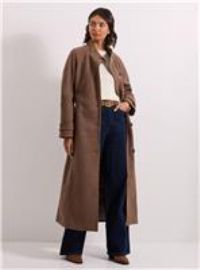DOROTHY PERKINS Classic Midi Funnel Neck Coat 12