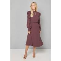 Wallis Chocolate Fit & Flare Dress Womens Occasion Dresses