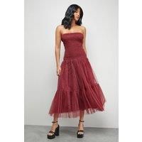 Warehouse Wine Maxi Dress Womens Occasion Dresses