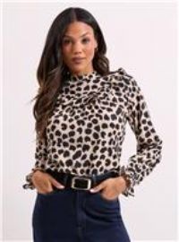 Dorothy Perkins Animal Blouse Womens Casual Tops