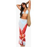 Womens Floral Maxi Beach Skirt