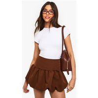Womens Woven Puffball Detail Mini Skirt
