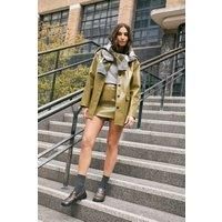 Nastygal Olive Faux Leather Jacket Womens Daywear Jackets & Coats